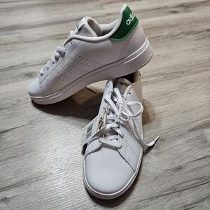Adidas Classic White Sneakers with Green Detail